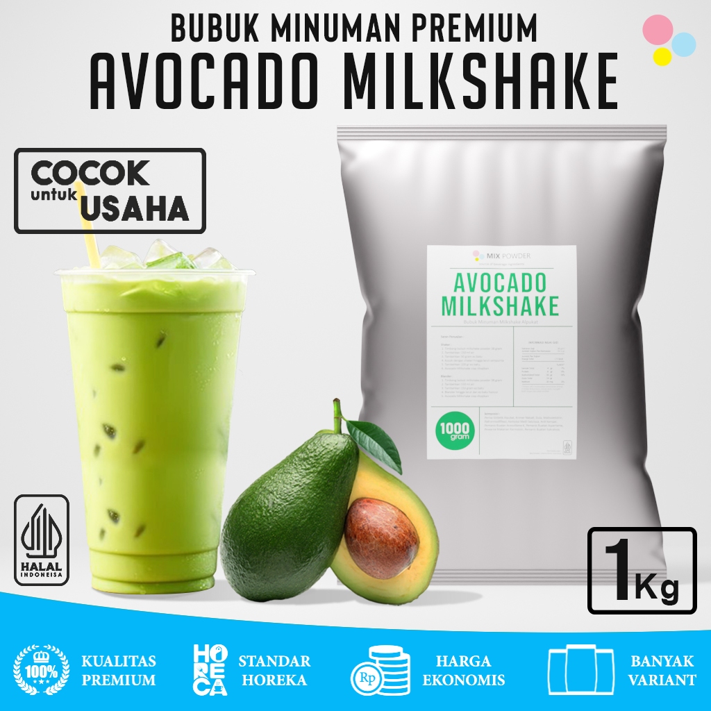 

Mix Powder Avocado Milkshake Bubuk Minuman Premium Rasa Alpukat Based Milk Shake Instan Drink Kemasan 1 Kg | 1000 Gram