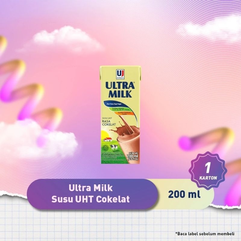 

ULTRA MILK CHOCOLATE 200Ml 1 KARTON ISI 24 PCS