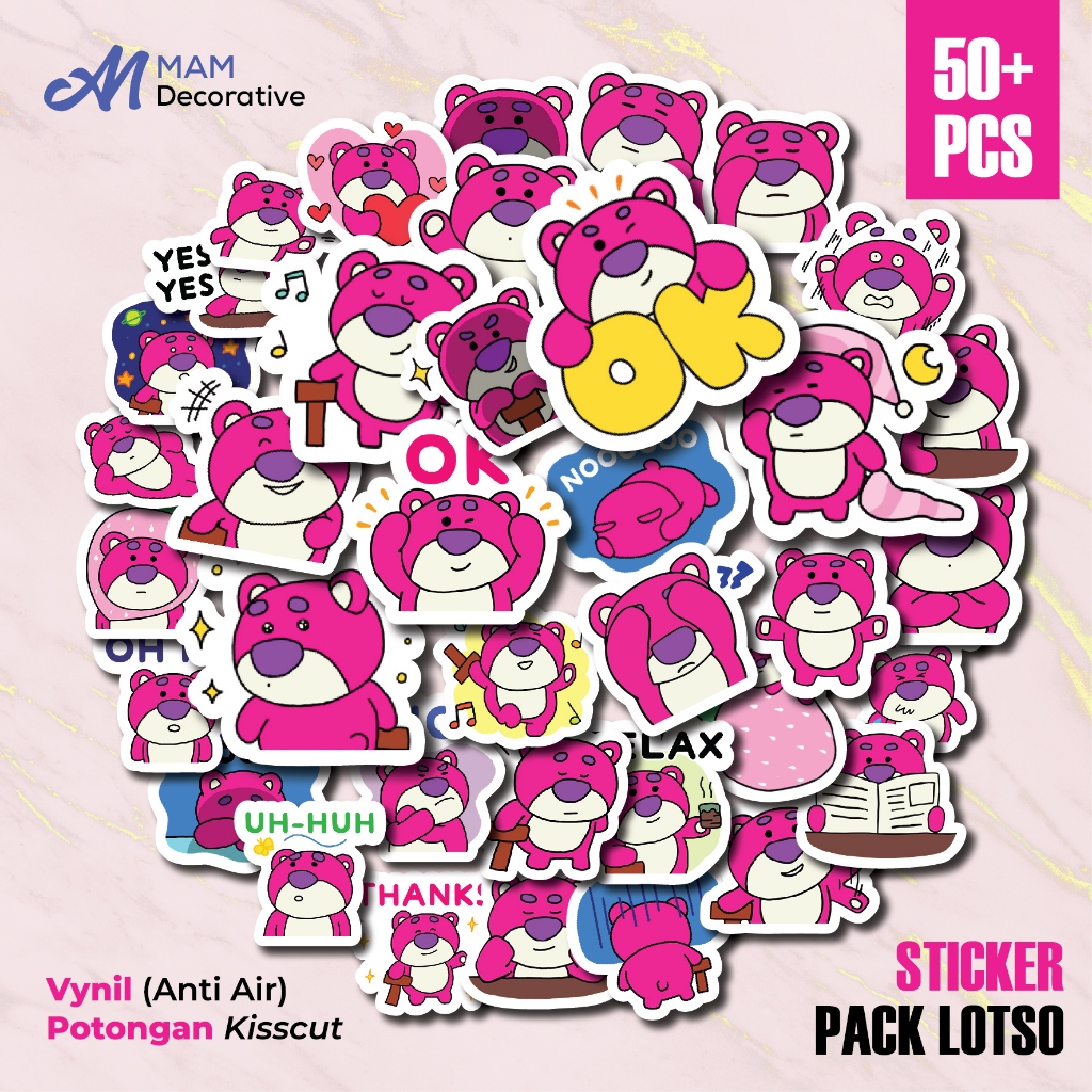 

50 PCS STIKER PACK LOTSO | Vinyl Waterproof | Stiker Helm Buku Journal Casing HP Laptop