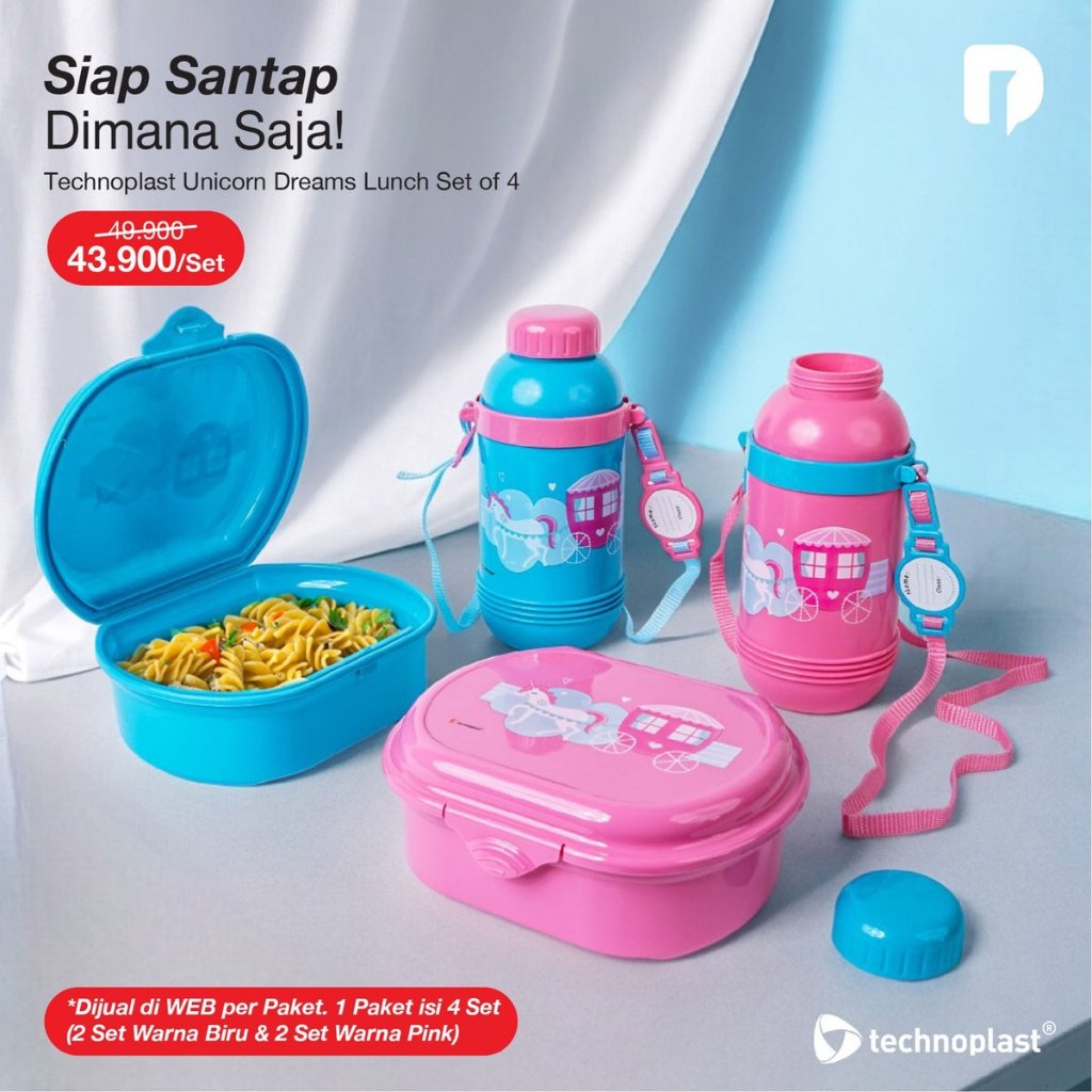 Technoplast Unicorn Dreams Lunch Set of 4