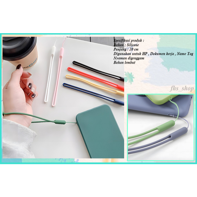 

Tali Lanyard Gantungan Hp Pendek Macaron Bahan Silocone Tali Lanyard Silikon Warna Pastel