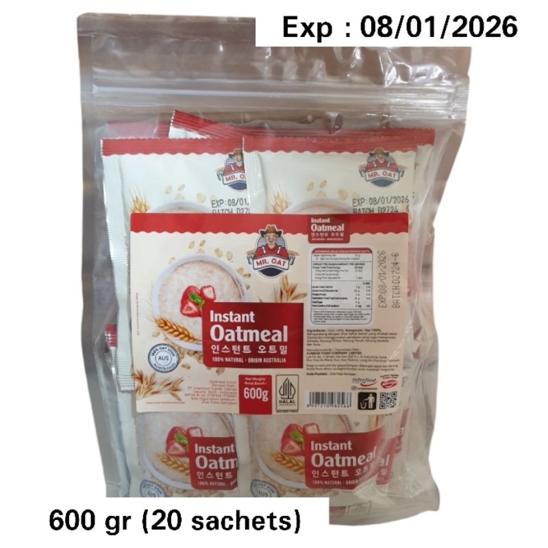 

Mr Oat Minuman Sereal Instan Oatmeal Cereal 600 gr isi 20 Sachet