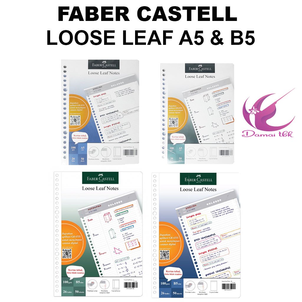 

Faber Castell Loose Leaf Digital A5 B5 Isi File 50 Lembar