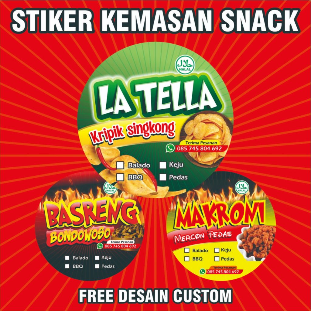 

Stiker Label Makanan Custom Merk Label Makanan Stiker Cap Kemasan