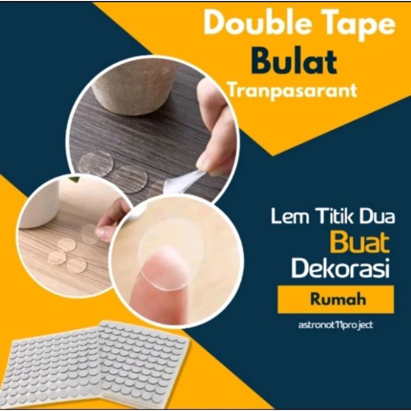 

double tape nano mini dot ukuran 10 mm dan 20 mm isi 70 pcs