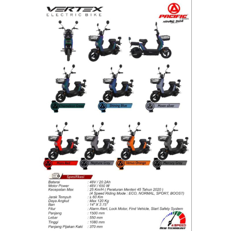 sepeda listrik pacific vertex