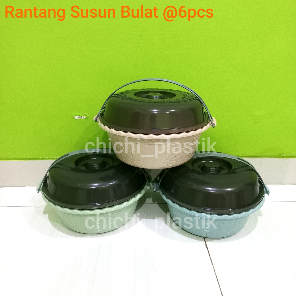 6PCS Rantang susun bulat rantang hajatan besar rantang plastik rantang piknik souvenir berkatan sela