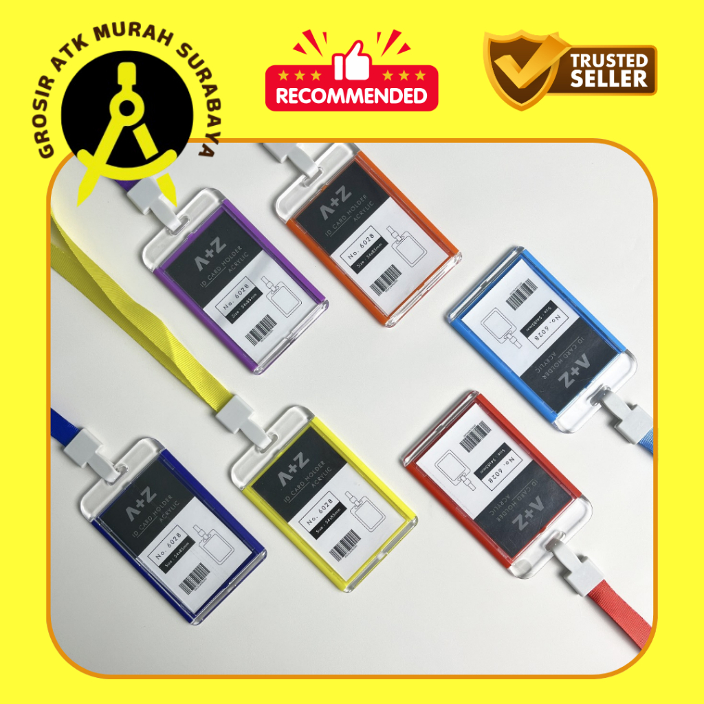 

ID Card Series Bahan Acrilic Tali Lanyard Satu Sisi One Side Warna Tali ID Card