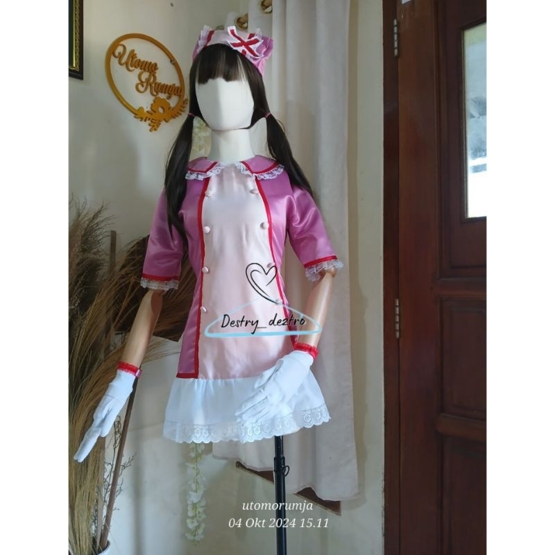 COSPLAY WIBU DRESS PERAWAT MIKU custome ukuran