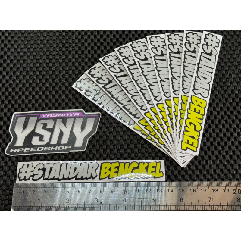 

| 1Pc | Sticker #STANDARBENGKEL Putih Kuning Stiker