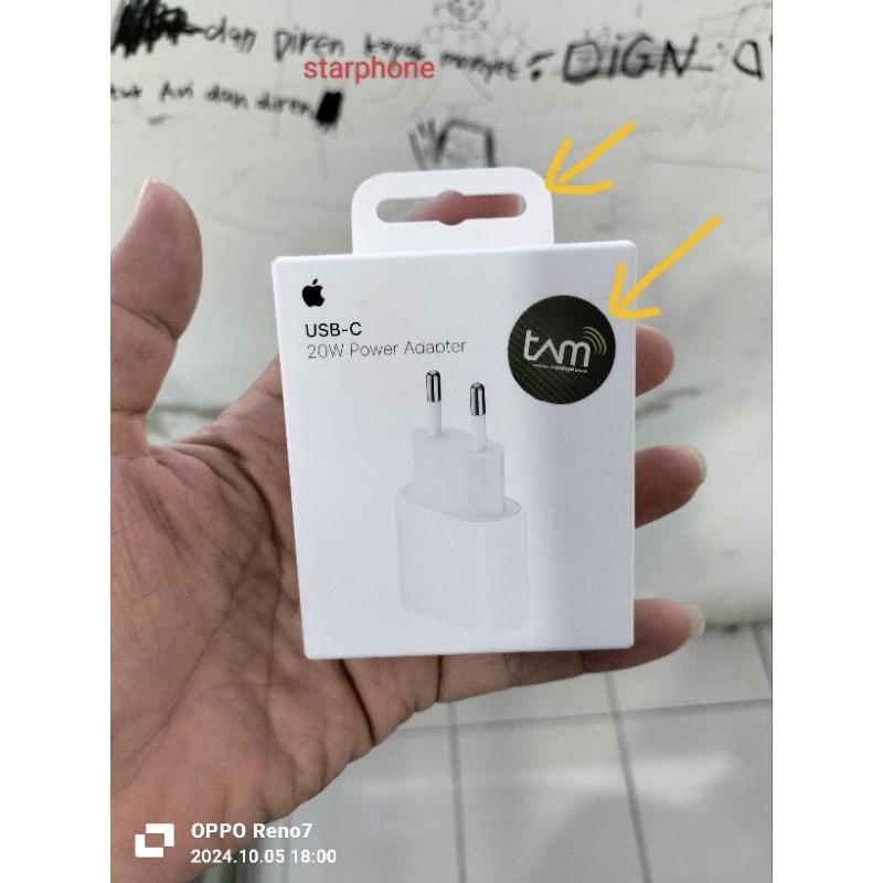 Adaptor original iPhone 20w garansi TAM resmi