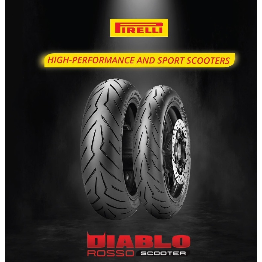 SNI Ban PIRELLI 120/70-14, 120/80-14 DIABLO ROSSO SCOOTER Ban Motor TUBELESS, FORZA, PCX 150, VARIO 