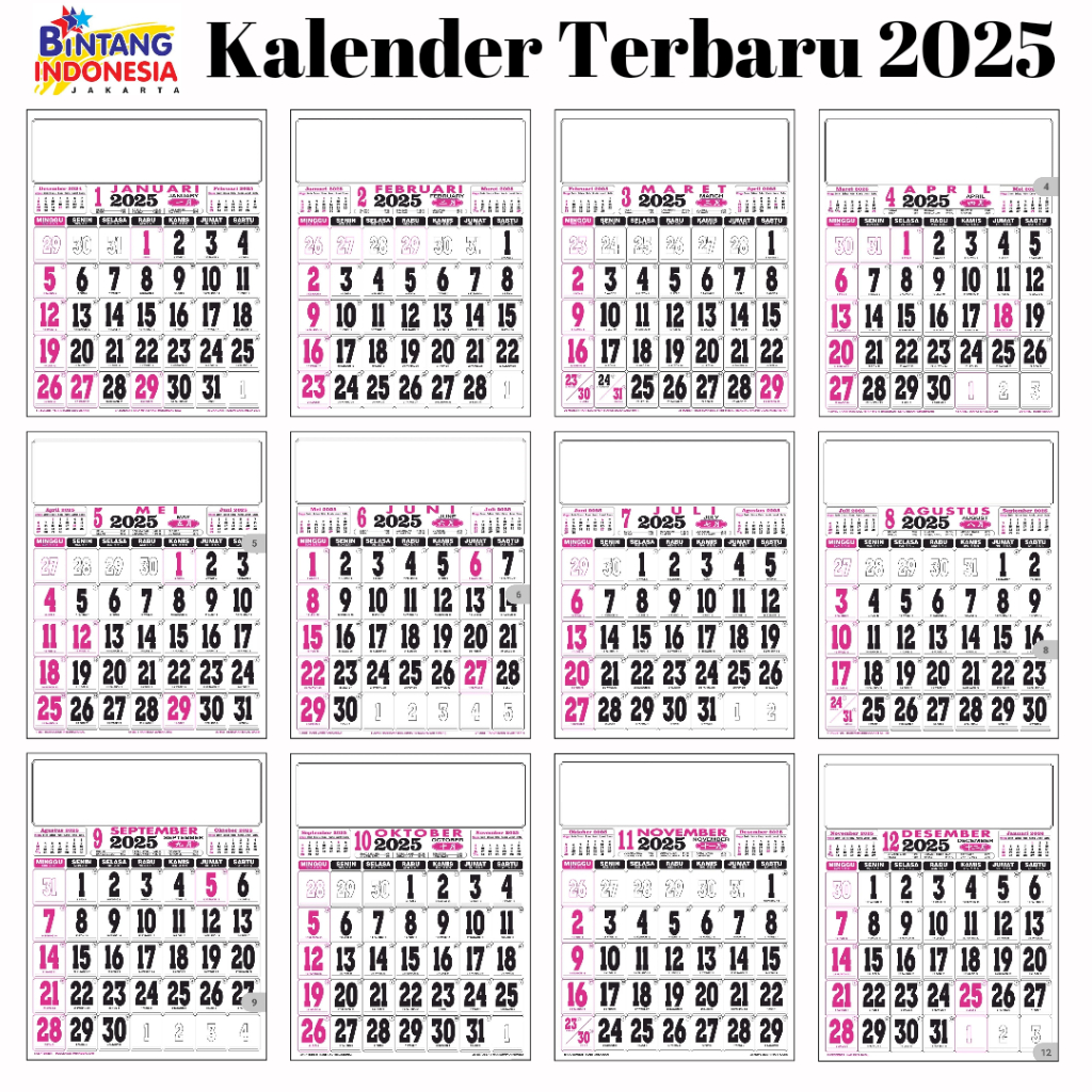 

KALENDER CINA 2025 UKURAN JUMBO 50 x 65
