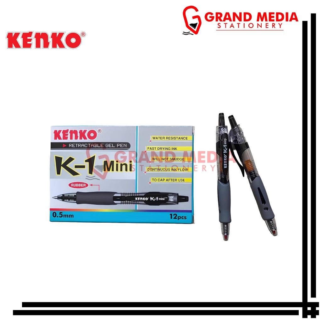 

[GRAND MEDIA] BALLPOINT / PENA / PULPEN GEL KENKO K-1 MINI HITAM / 1PCS