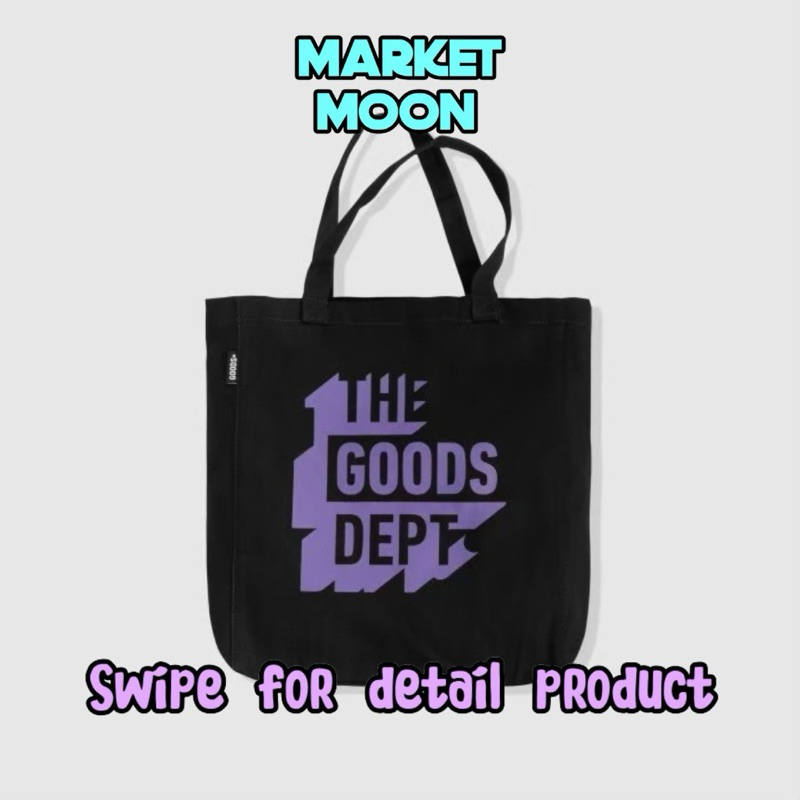 THE GOODS DEPT TOTEBAG "GOODS 3D" BLACK PURPLE