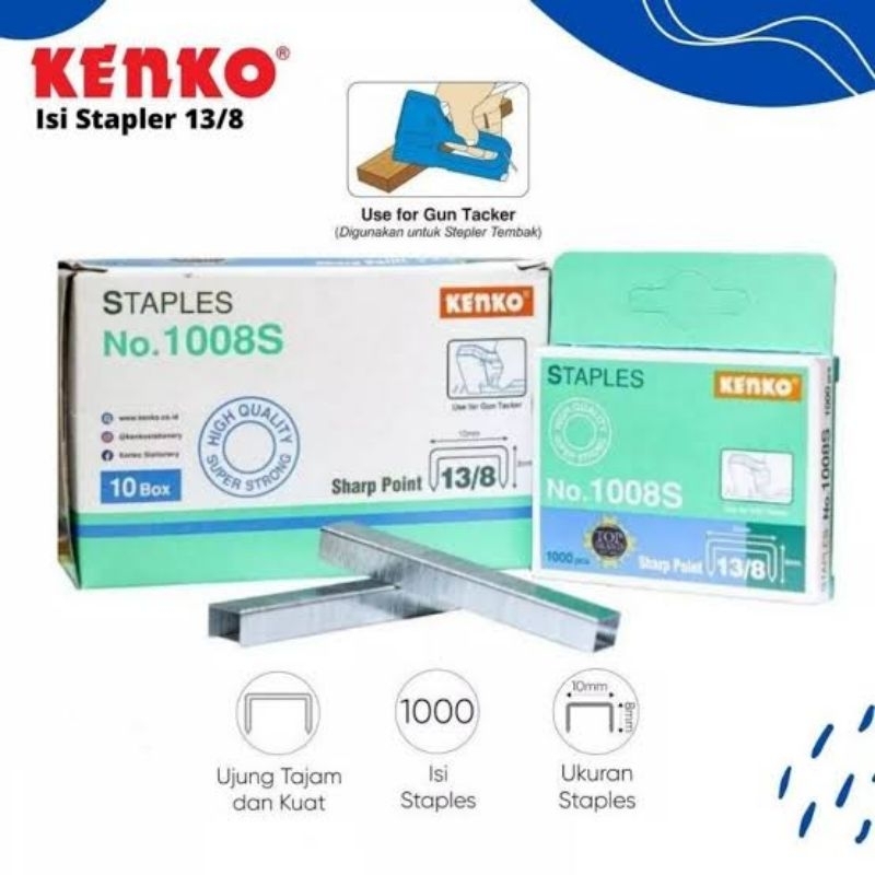 

(BOX) KENKO - Isi Staples Tembak / Refill Hecter / Gun Tacker No 1008S 13/8