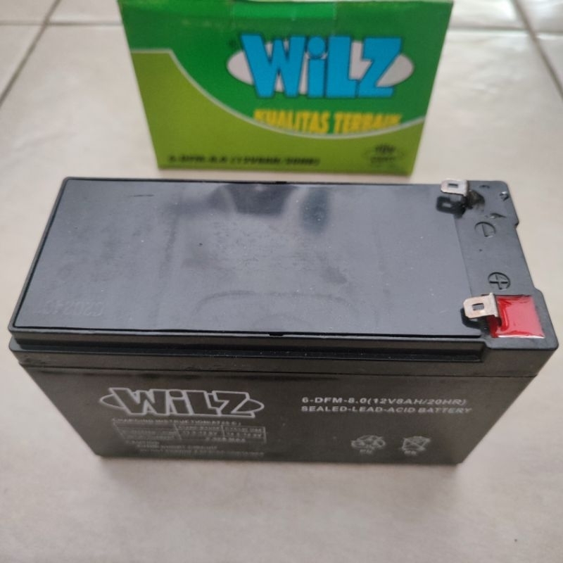 Aki Accu Kering Battery Baterai Sprayer Elektrik UPS Sepeda Listrik 12V 12 V 8A 8 A AH Ampere Wilz