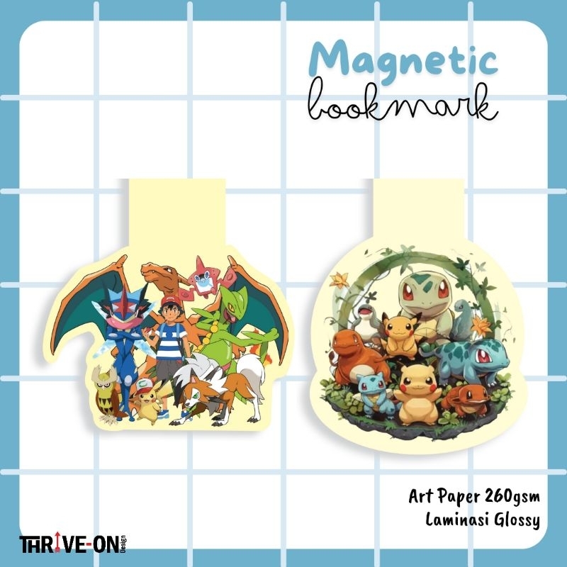 

Magnetic Bookmark / Pembatas buku magnet Anime Pokemon Monster Team