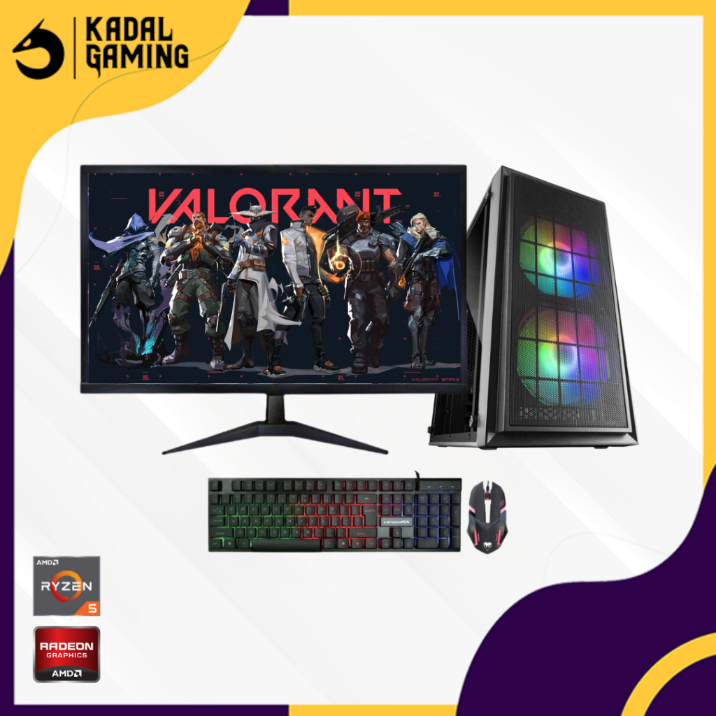 PC GAMING FULLSET RYZEN 5 5600 VGA RADEON RX 580 8GB RAM 16 GB DDR4 SSD 256GB