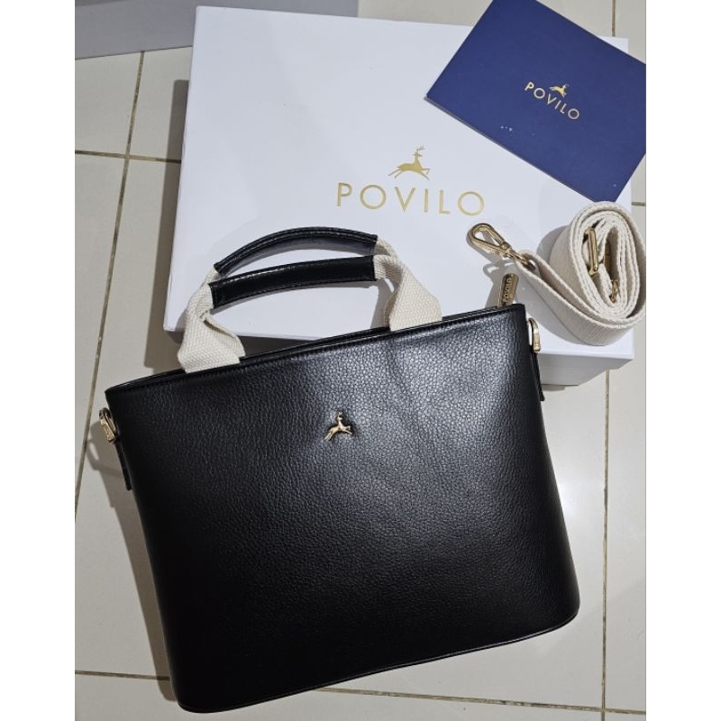 Preloved Povilo Bag Hitam Original