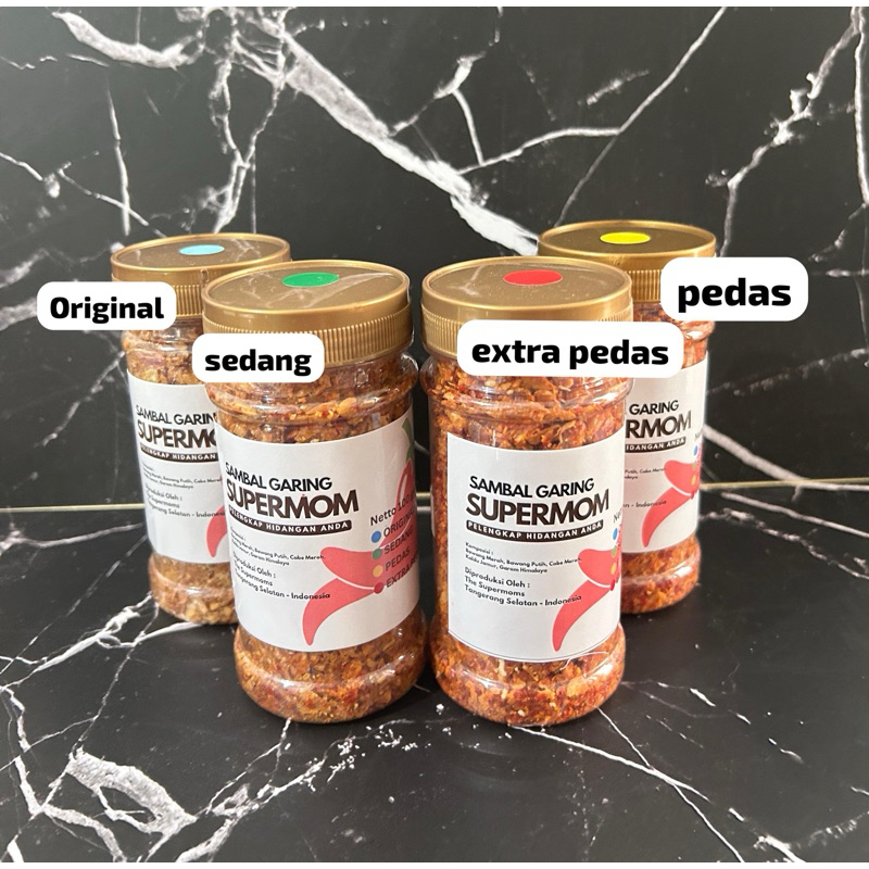 

Sambal Garing - Sambal Garing SUPERMOM 100 gram - Sambal Tabur dengan 4 varian rasa