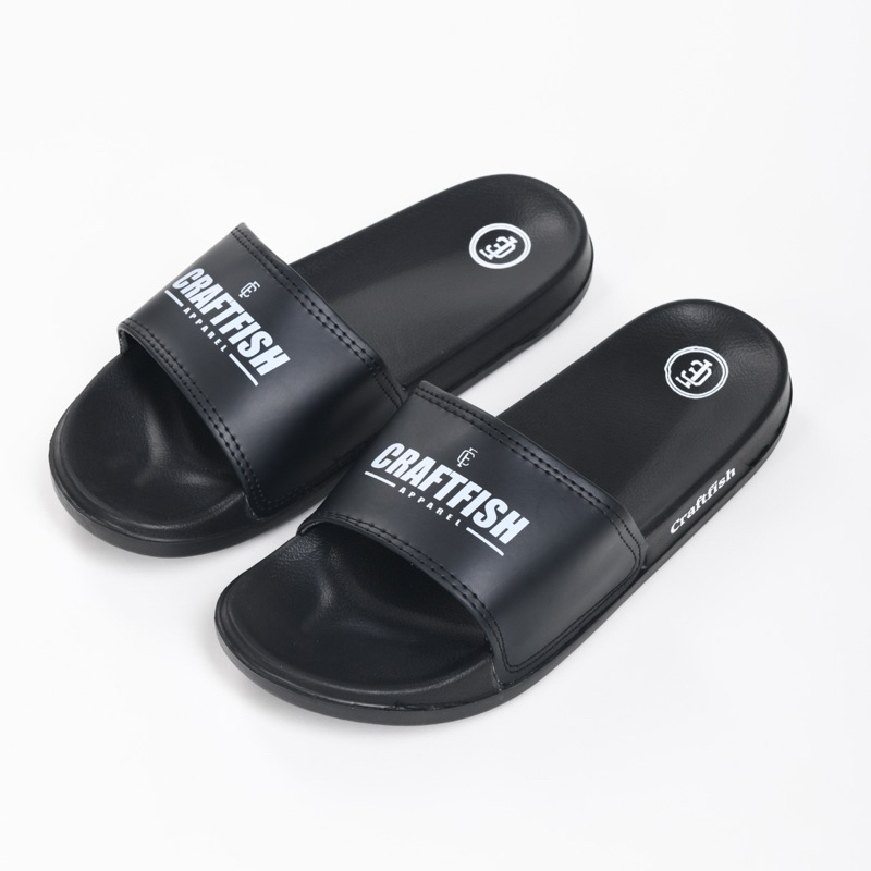 Cuci gudang sandal slide original craftfish hitam pria 2
