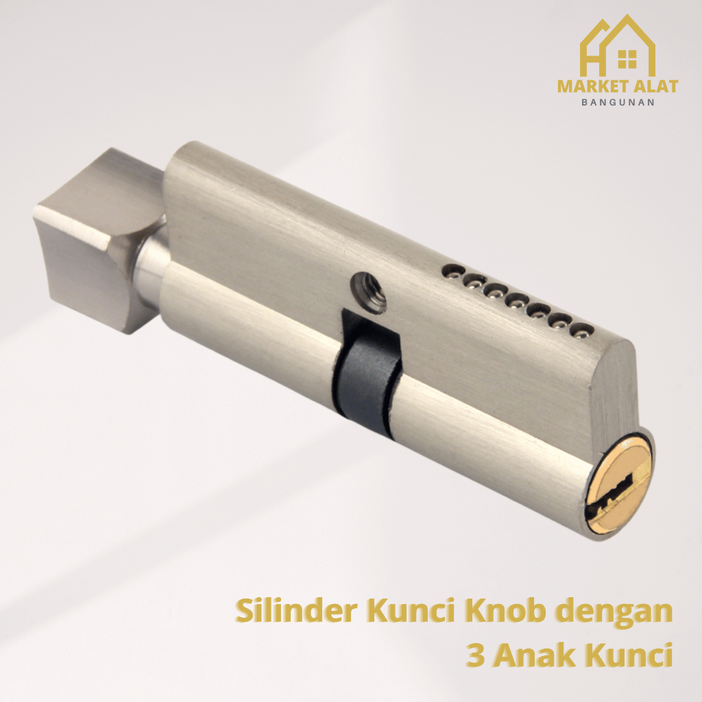 Silinder Kunci Knob + 3 Anak Kunci / Silinder Kunci Pintu Putar / Knob Pintu Anak Kunci