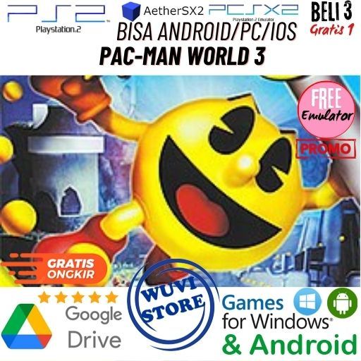 PS 2 Pac-Man World 3 | Bisa di PC / Android / IOS Plus Emulator | Beli 3 Gratis 1