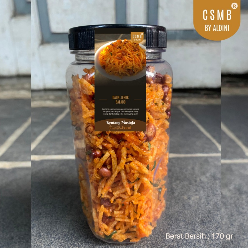 

Kentang Musfota Kering daun jeruk balado 170 gr 300ml makanan Liburan / travelling kuat 1 bulan makanan haji dan umrah