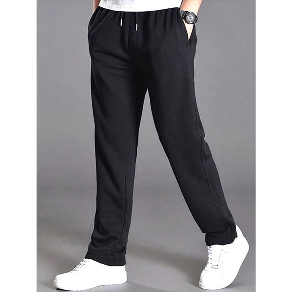 VCRL Trackpants Celana Training Pria Panjang Hitam Model Slim Fit Bahan Tebal Premium Jumbo Original