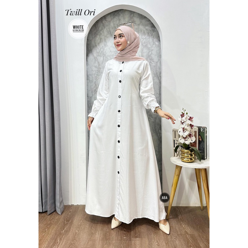 Gamis polos bahan gamis twill ori gamis kancing gamis klok gamis jumbo gamis warna putih gamis umroh