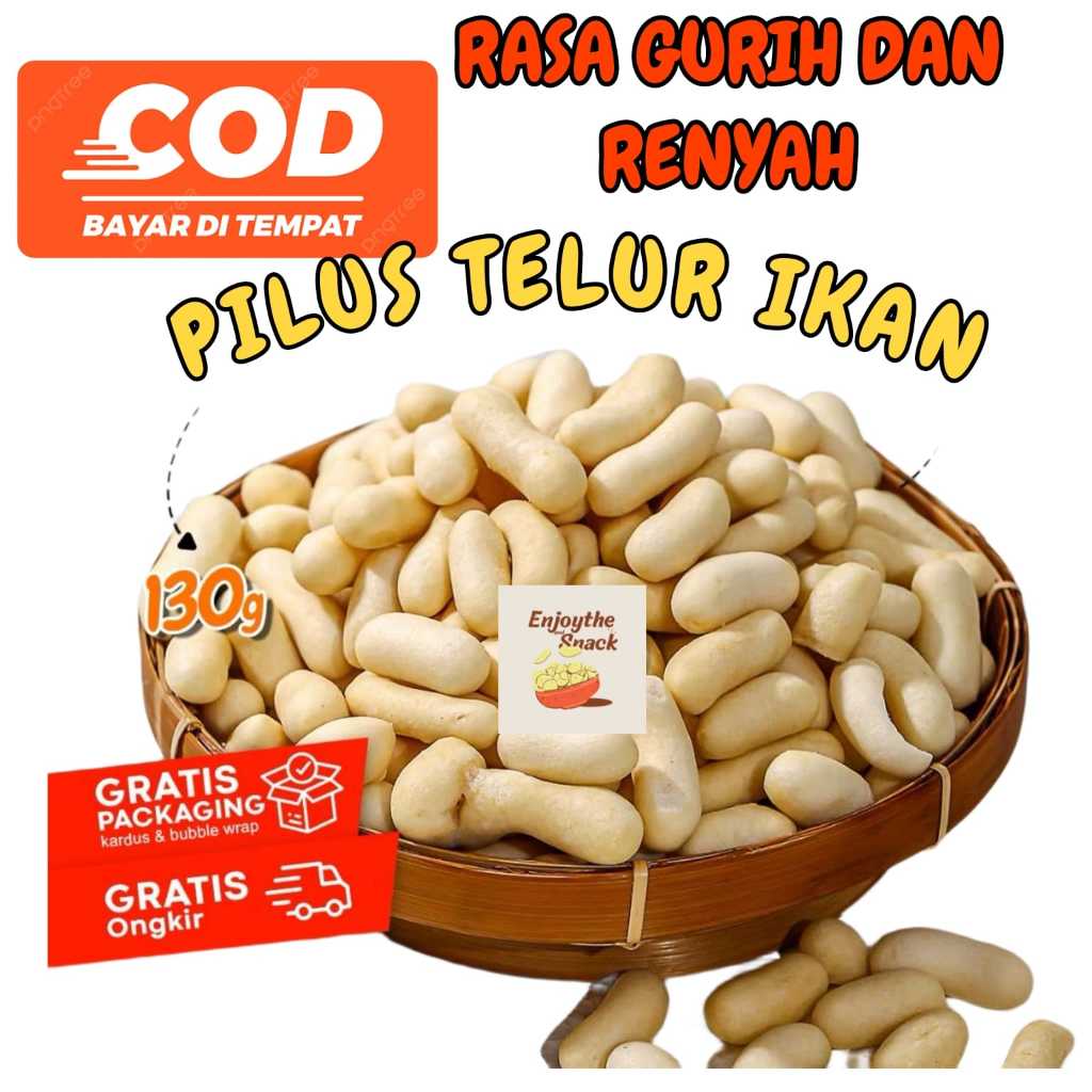 

Pilus Keju - Pilus Telur Ikan Rasa Gurih dan Renyah 125 Gram