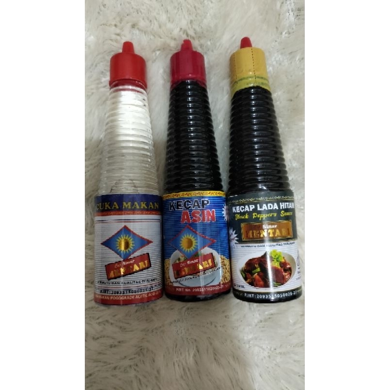 

paket 3d dapat kecap asin,cuka makan,kecap lada hitam