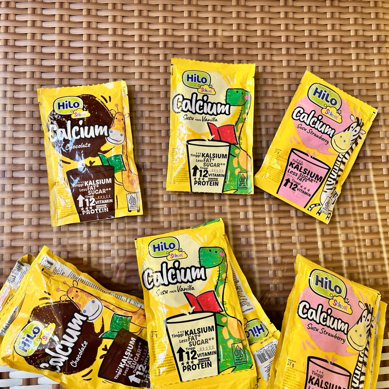 

HiLo School Susu Chocolate / Strawberry / Vanilla 1 Sachet - Susu Tinggi Kalsium Lebih Rendah Gula