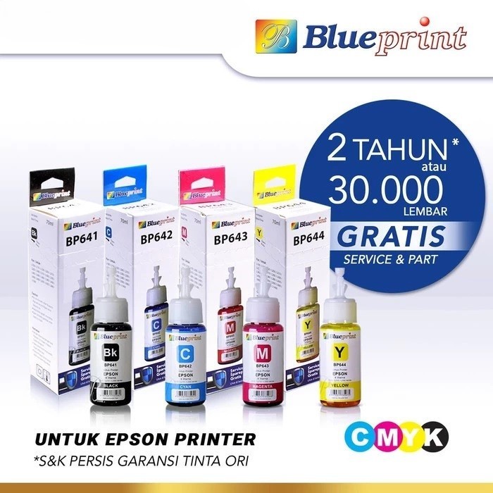 Tinta Epson Original BLUEPRINT 664 For Printer Epson L120 L220 L350 70ml - Varian