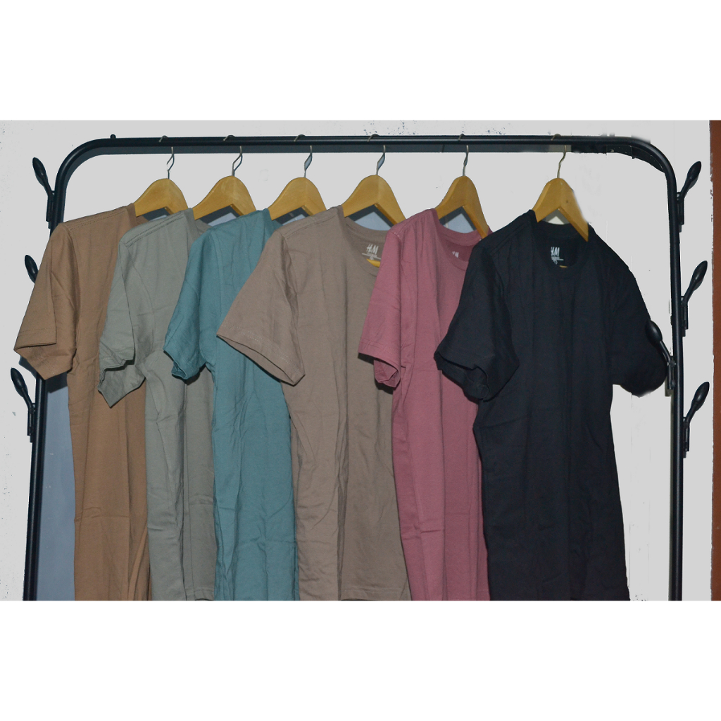 Tshirt H&M (Regular Fit) / Kaos Polos Hnm /Baju Polos Pria Wanita
