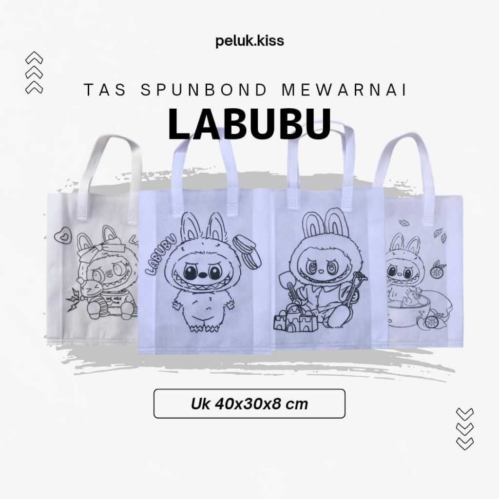 

Tas Mewarnai Spunbond Uk 40x30x8 Labubu Viral Melukis