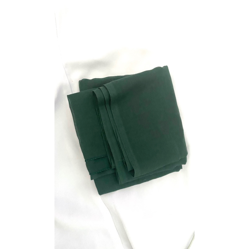 preloved kerudung jilbab hijau botol paris jadul