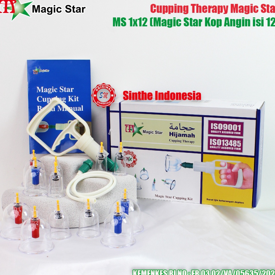 Super Murah  Kop  Alat Bekam Magic Star isi 12  Hijamah Cupping Therapy MagicStar MS 12  Bekam Kompl