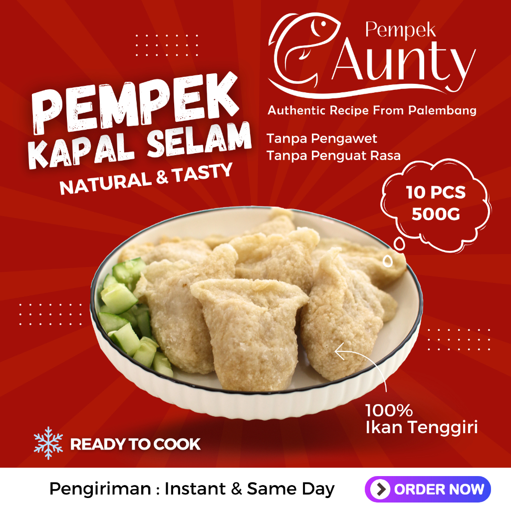 

PEMPEK AUNTY ASLI PALEMBANG-PEMPEK KAPAL SELAM Isi 10 Pcs (Frozen)