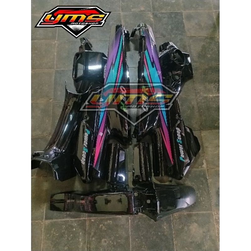 COVER BODI HALUS FULL SET YAMAHA ALFA BODY FULL SET ALFA HITAM