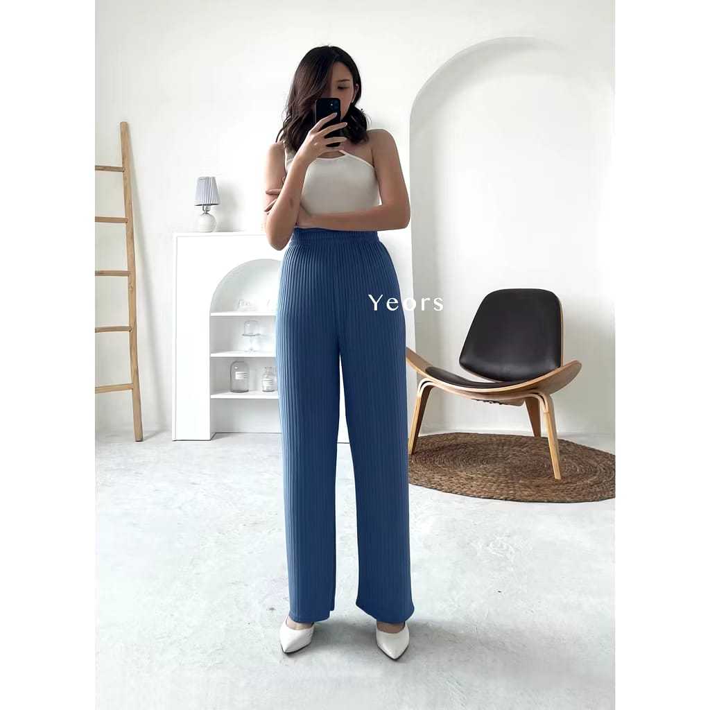 Knit Pants Premium | Celana Kulot Knit Highwaist | Kulot Knit Hornets Premium | Kulot Rajut