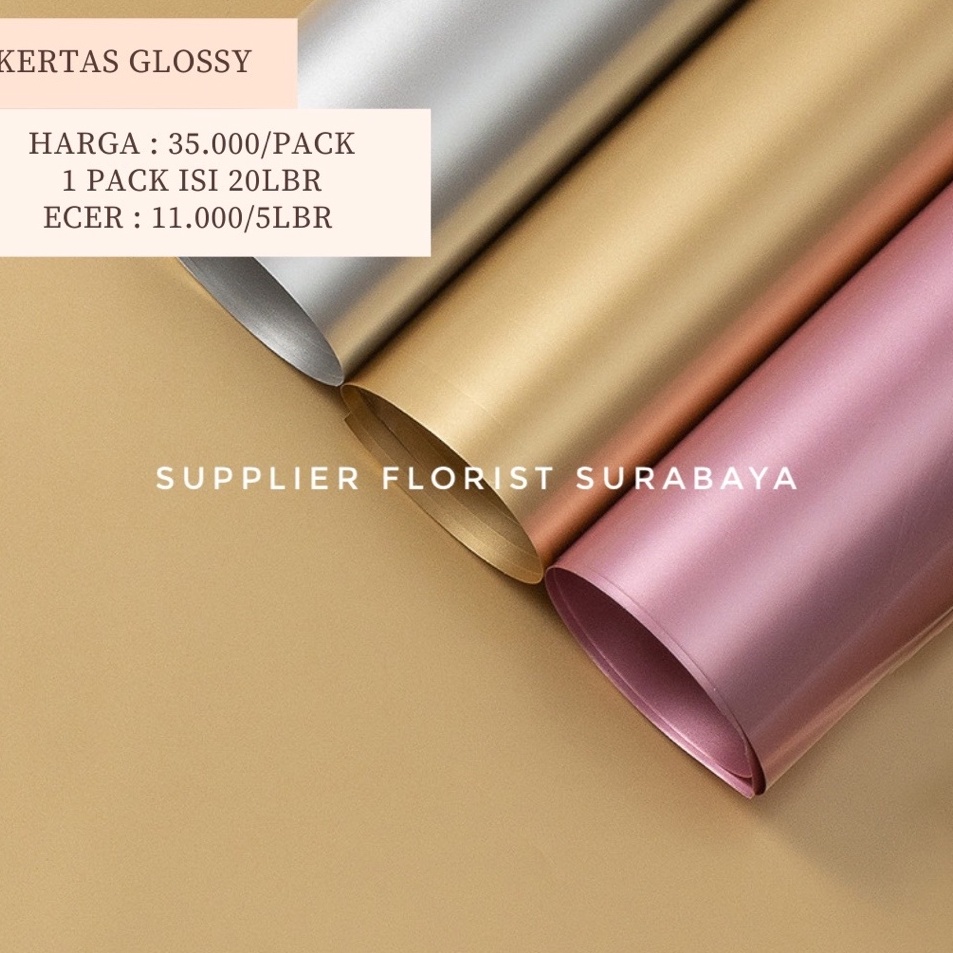 

First Quality 1 PACK ISI 2 LEMBAR FULL GLOSSY KERTAS WRAPPING BUNGA CELLOPHANE WARNA GOLD SILVER ROSEGOLD TAHAN AIR WATERPROOF SIMPLE ELEGAN CLASSY FABULOUS KERTAS BUKET BUNGA KOREAN STYLE WRAPPING PAPER WRAP BUNGA FLOWER WRAP PEMBUNGKUS BUNGA KER