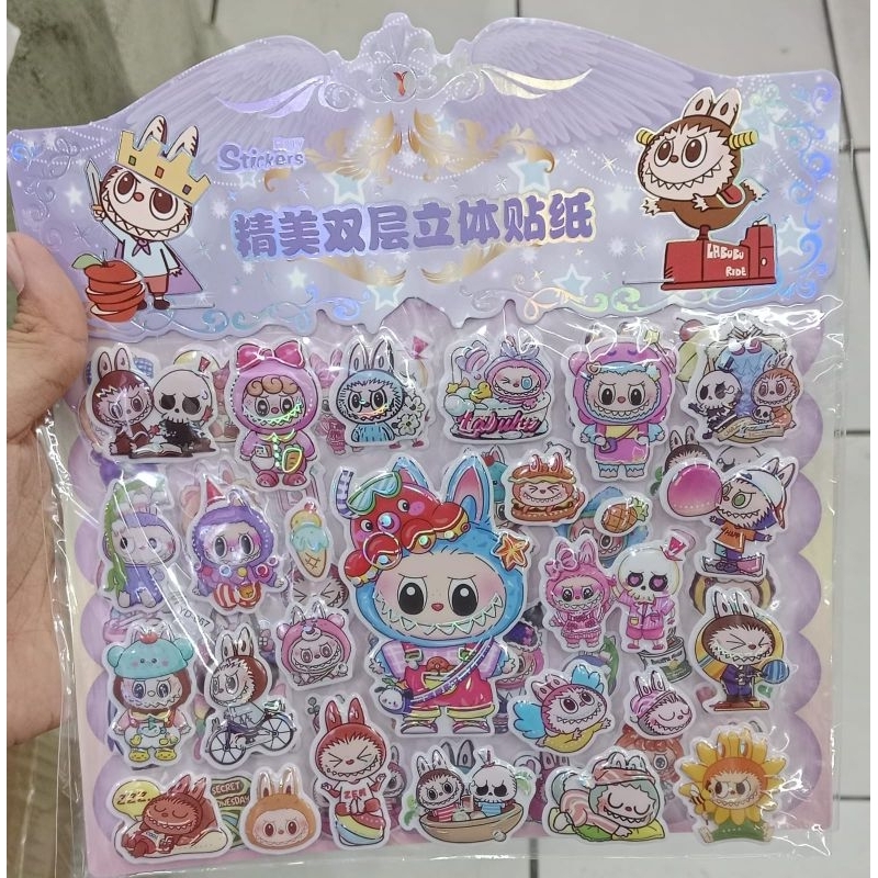 

sticker timbul labubu isi 2 lbr