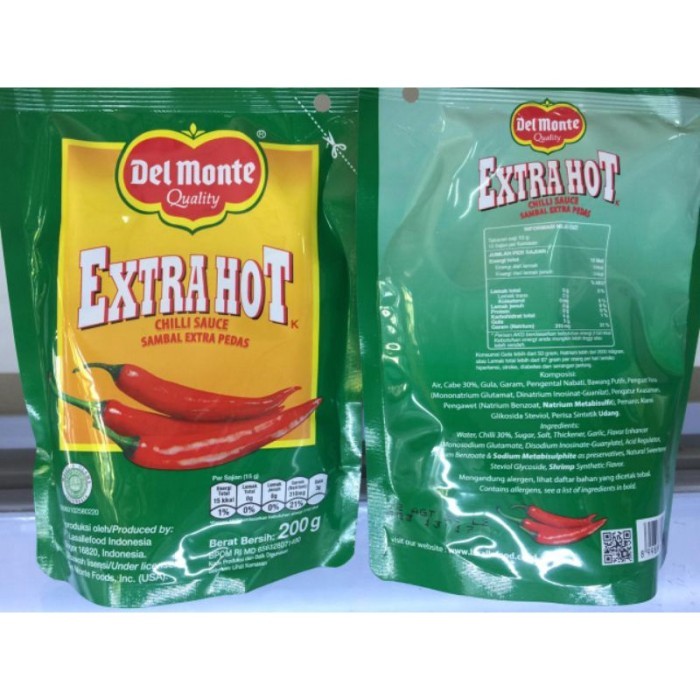 

Saus Sambal Delmonte Extra Pedas Pouch 200Gr