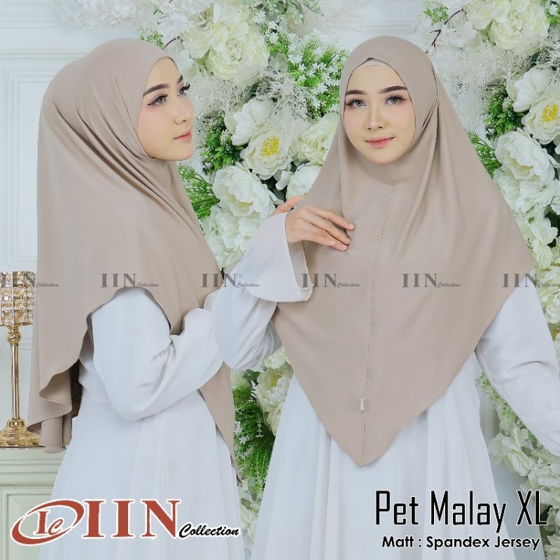 IIN COLLECTION || Bergo hijab instan daily Jersey premium / non pet oval size XL, anti kusut dan ade