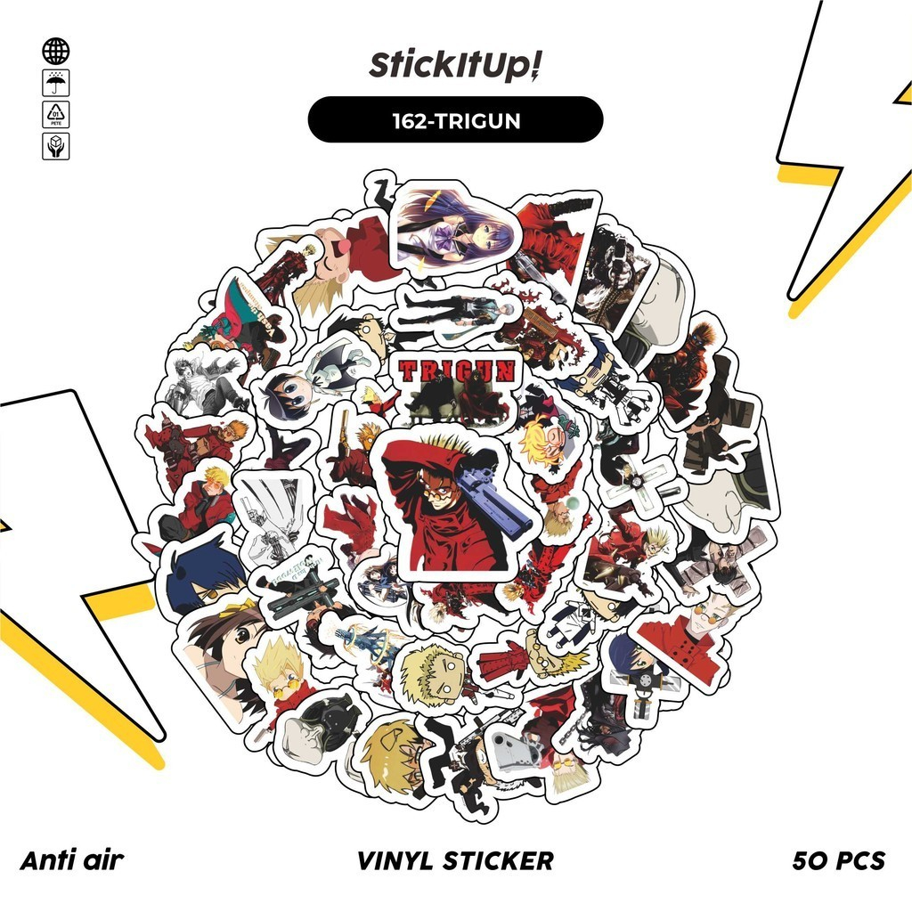 

COD✨ 100 Pcs Stiker Motif Anime Trigun Anti Air Untuk Dekorasi Notebook Sepeda Skateboard Handphone DIY