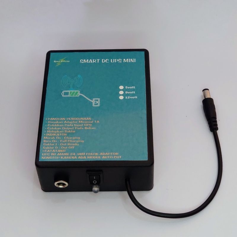 SMART DC UPS MINI for Router, Htb, Modem Dll 12v/9v/5v Power Auto Backup Ketika Listrik Mati