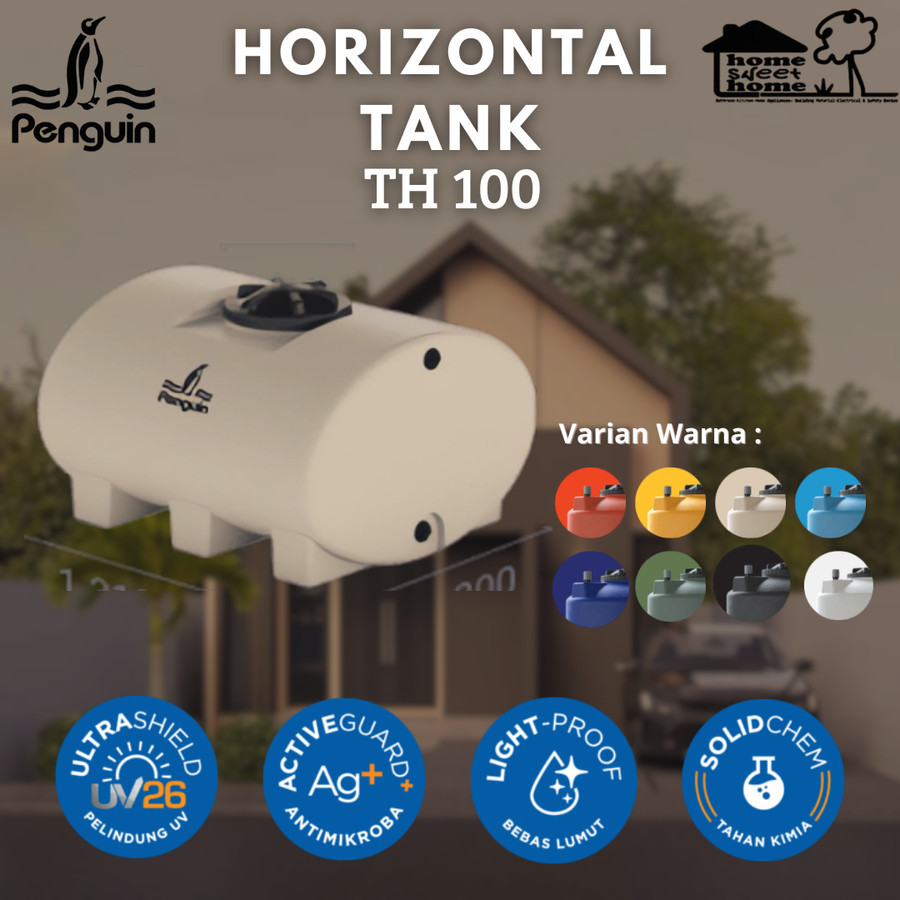 Penguin Tangki Air TH 100 Kapasitas 1000 Liter Horizontal Tank