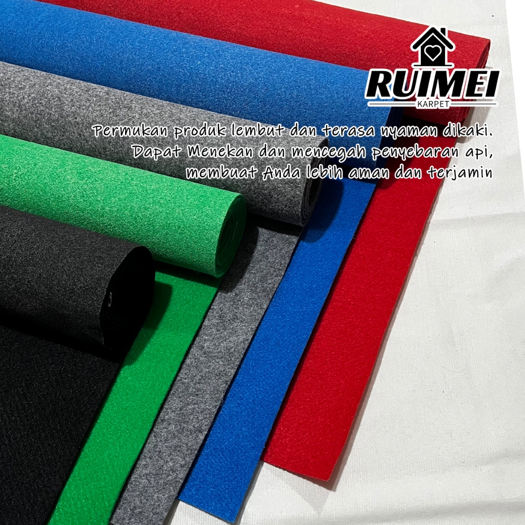 RUIMEI Karpet Bludru 100x200 cm Karpet Pameran/Karpet Panggung/Karpet Masjid
